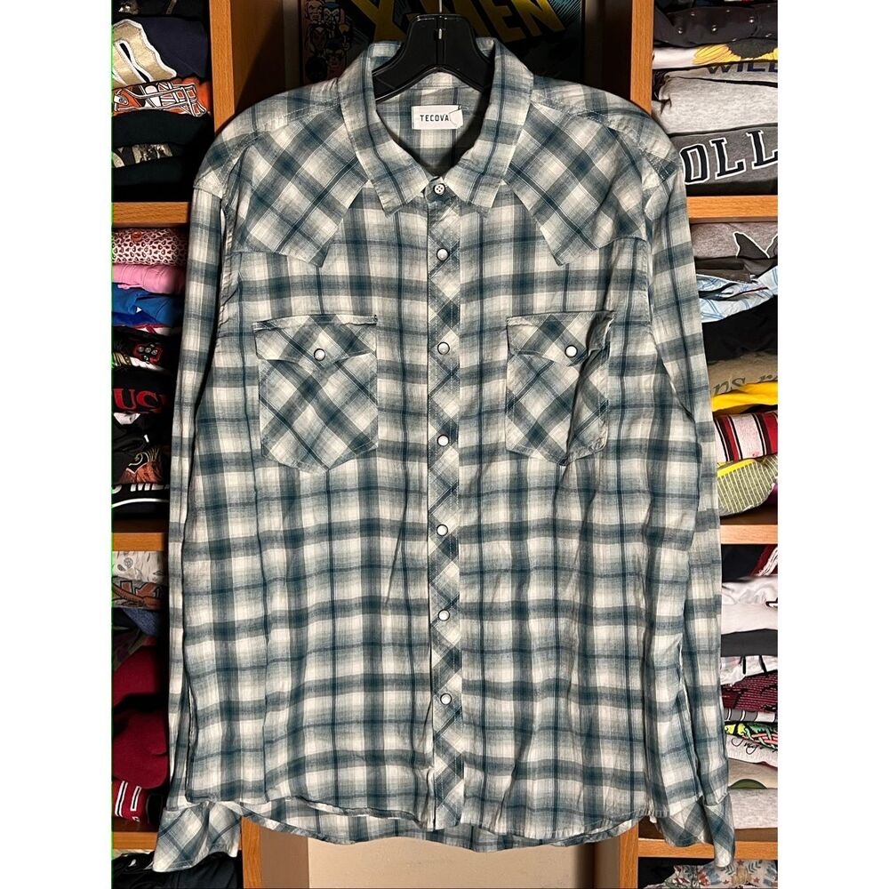 Tecovas Men’s Western Pearl Snap Long Sleeve Shirt Large